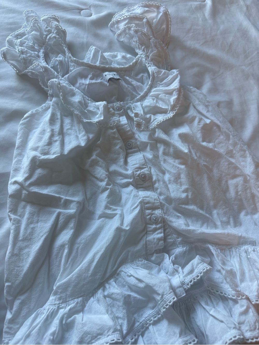 Piyama Romy Sleep Set - White Washed Cotton - Picture 8 of 8